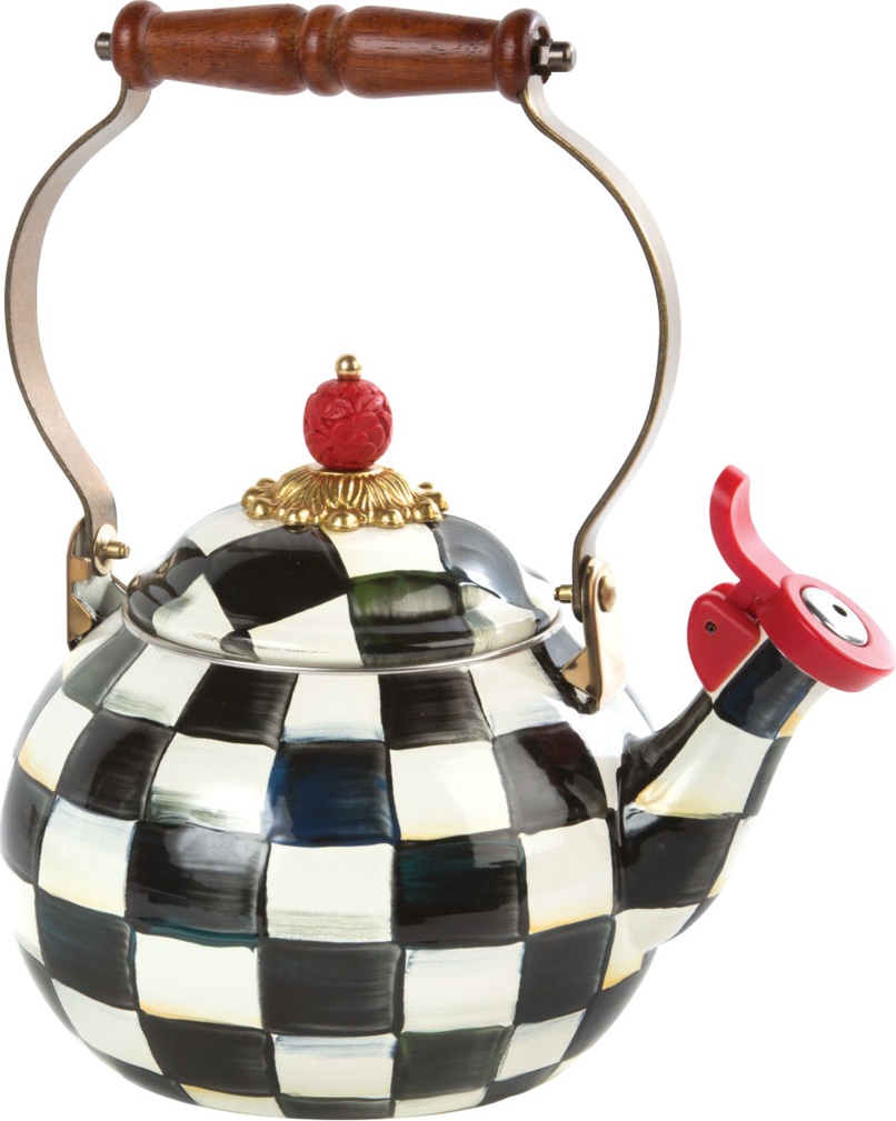 10623717 Mackenzie-Childs Чайник со свистком 2л Courtly Check D14xH21.6 Сталь 