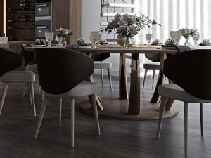 Деревянный мягкий стул с подлокотниками