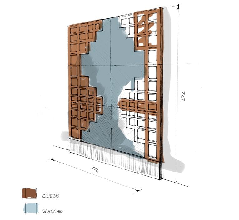 Прямоугольное зеркало из вишневого дерева Roman & Co Townsend ARCH-00030069 - Вид №2