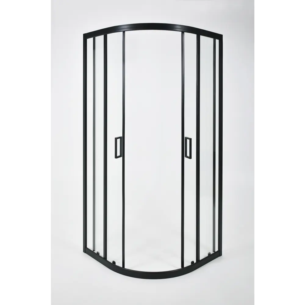МЕТАКАМ Душевой уголок черный с прозрачным стеклом 80×80 см 89361545 Полукруг STLM-1444122 - Вид №2