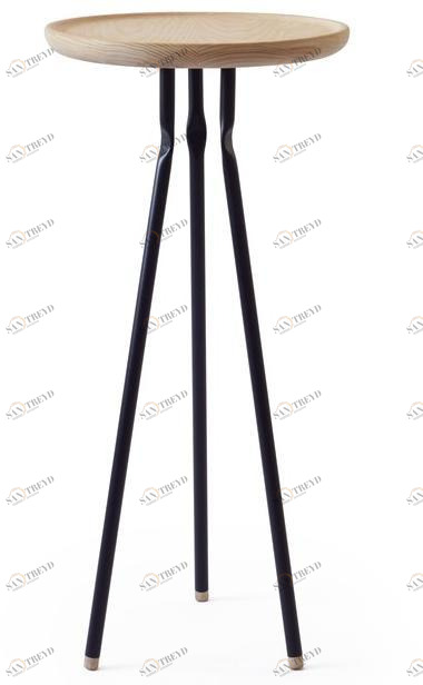 Askia Высокий круглый журнальный столик из дуба Bend 1.t05.ok.mbk