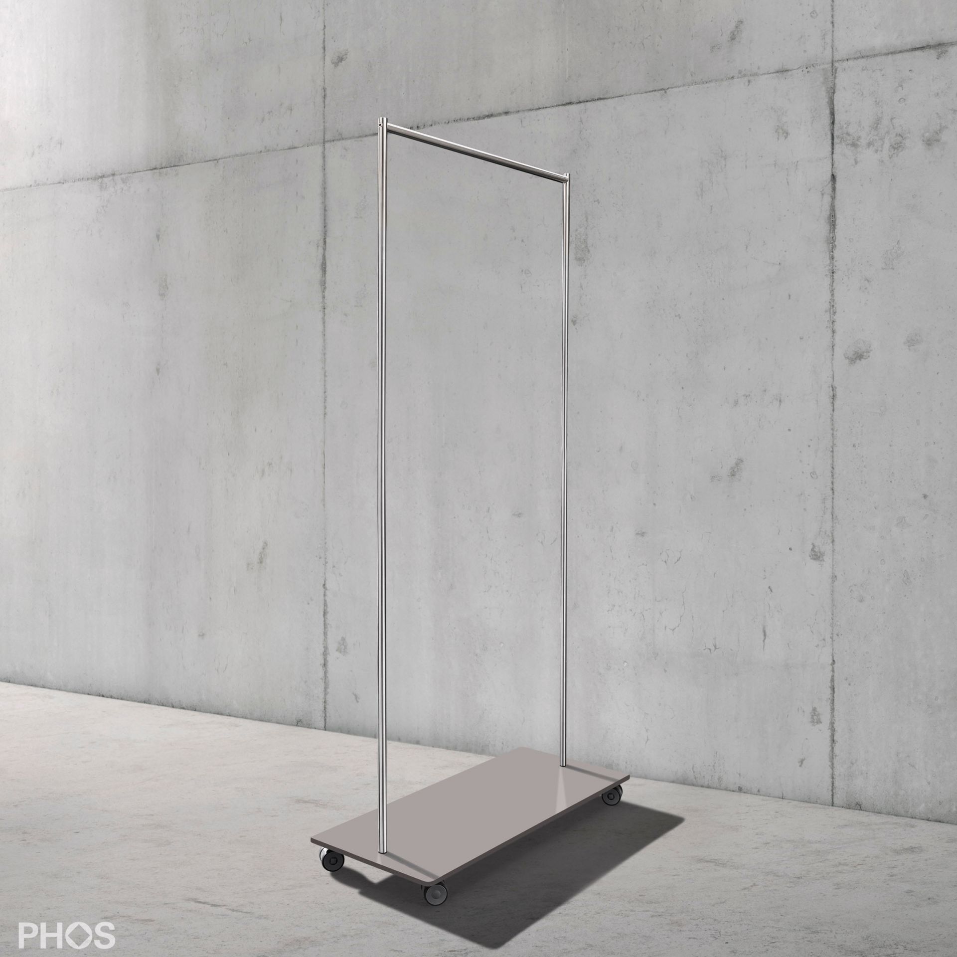 GW1 Гардеробная тележка Twin Pur с платяной штангой, основание: серое. PHOS 