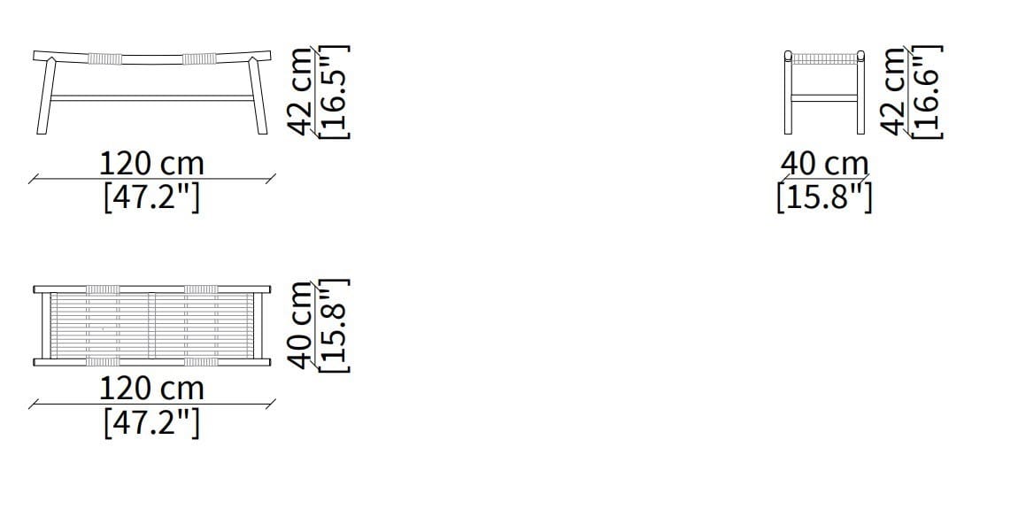 Скамейка из массива дерева Frigerio Хули ARCH-00096887 - Вид №5