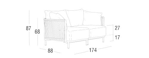 2-местный тканый диван с полиэфирной веревкой Roberti Queen ARCH-00046961 - Вид №1