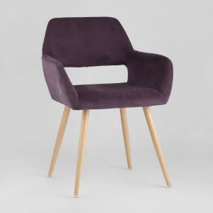 Стул с подлокотниками мягкий фиолетовый "Кромвель" STOOL GROUP ДИЗАЙНЕРСКИЕ 00-3881961 Фиолетовый