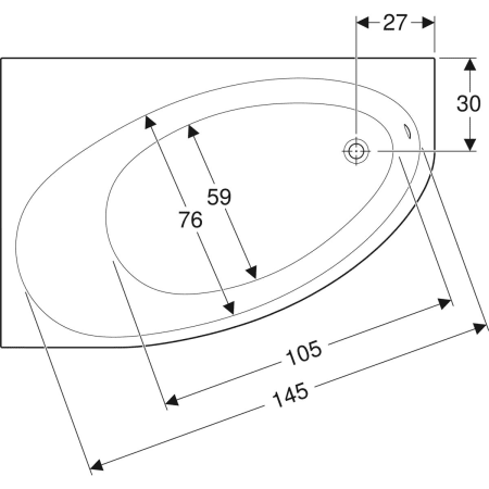 657350000 Асимметричная ванна Geberit Renova Geberit  - Вид №7