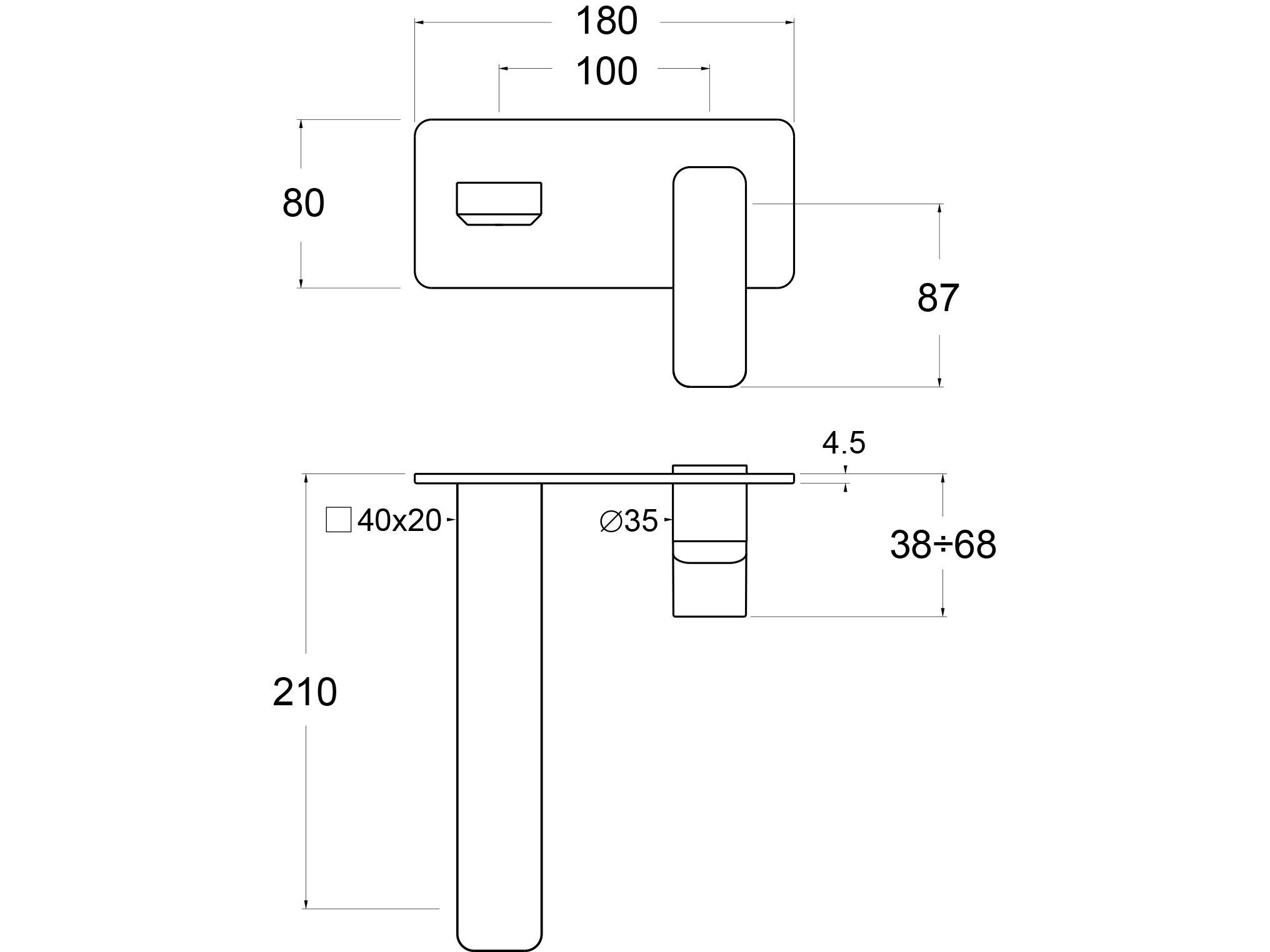 Настенный однорычажный смеситель для раковины GUGLIELMI RUBINETTERIE GX ARCH-00106553 - Вид №3