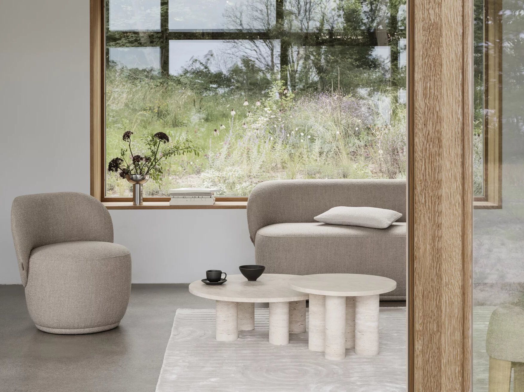 Травертин круглый журнальный столик blomus волос ARCH-00102249 - Вид №9