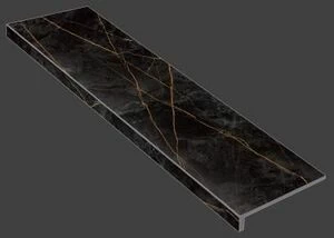 Граните Ступень Сандра черный матовая 1200x320