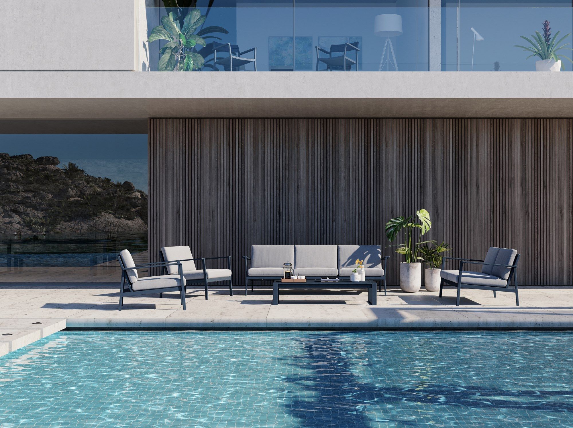 Прямоугольный алюминиевый журнальный столик с порошковым покрытием Case Eos ARCH-00101381 - Вид №7