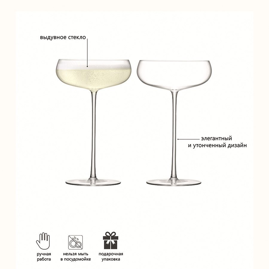 G1427-11-191 Набор креманок для шампанского wine culture, 320 мл, 2 шт. LSA International  - Вид №6