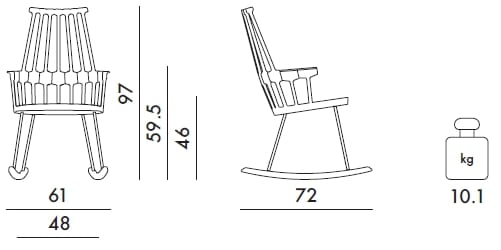 Кресло-качалка из инженерного пластика с подлокотниками Kartell COMBACK ARCH-00138467 - Вид №27
