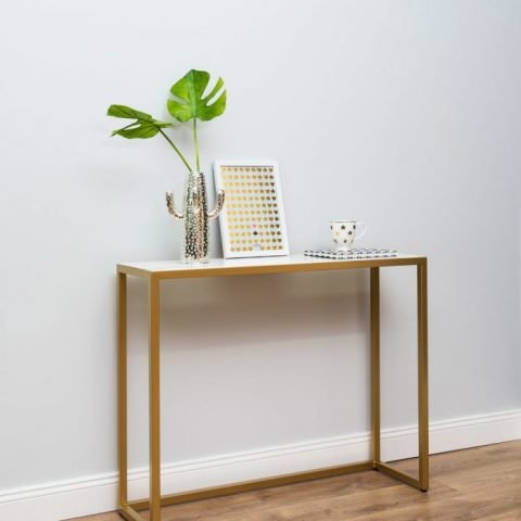 Консоль черная с белой мраморной столешницей FOR MISS  263966 Черный  - Вид №7