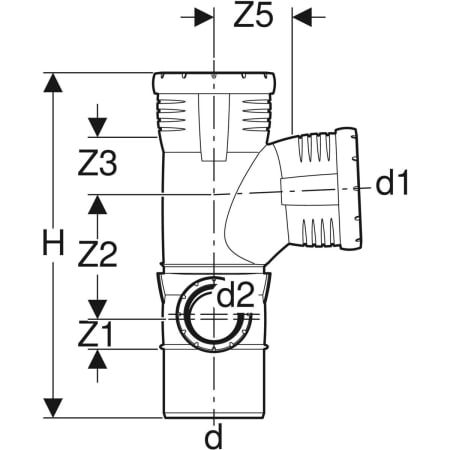 393.561.14.1 Крестовина двухплоскостная комбинированная Geberit Silent-Pro 87,5°, левая Geberit  - Вид №3