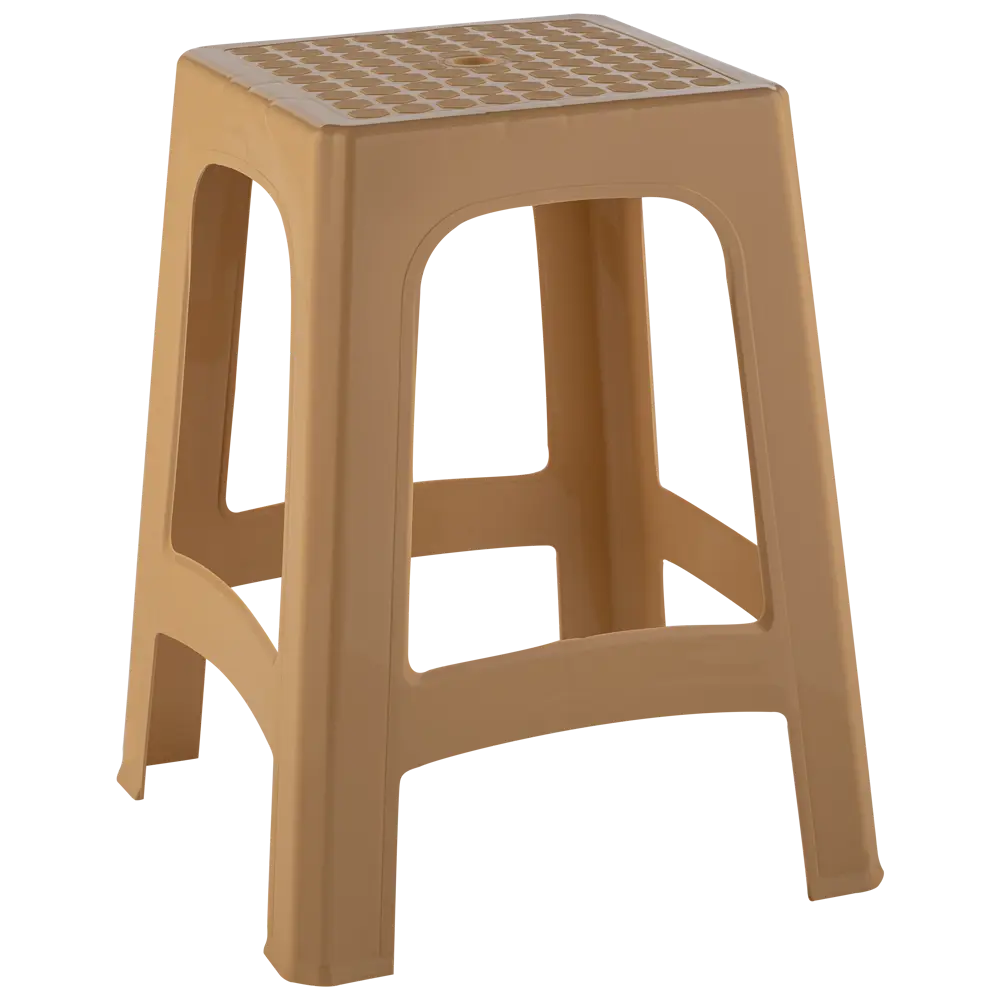 Табурет садовый 47х47х46 см пластик бежевый ЭЛЛАСТИК-ПЛАСТ STLM-2102759