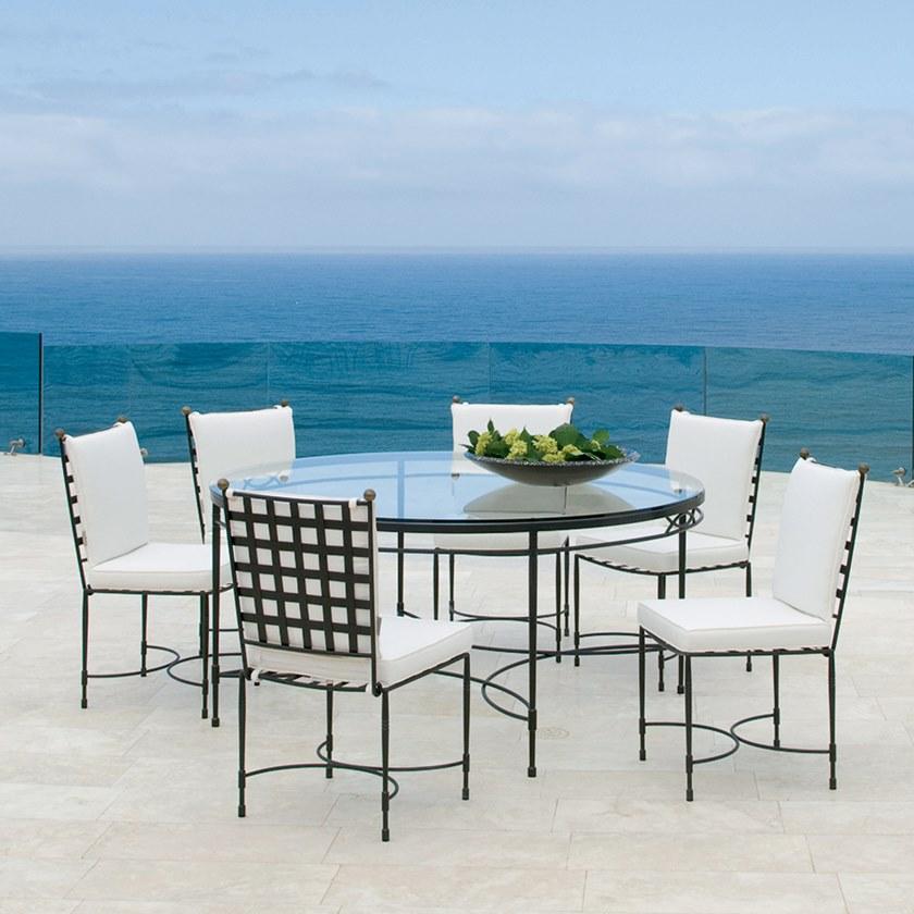 JANUS et Cie Круглый обеденный стол из нержавеющей стали и стекла Amalfi sun-id-1357727 - Вид №3