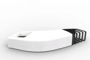 Manufatti Viscio Изогнутая скамья из реконструированного камня без спинки