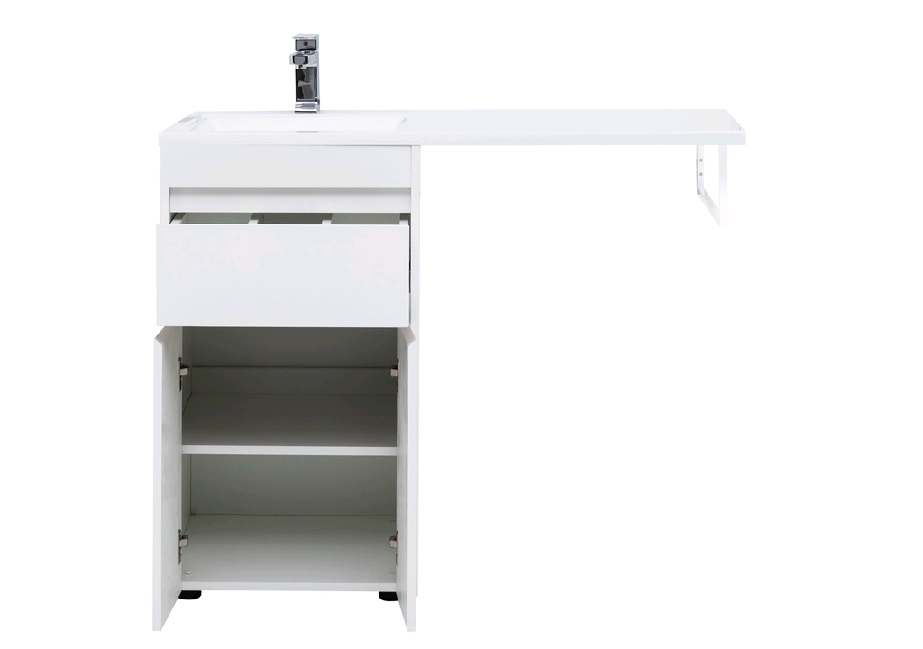 Тумба с раковиной Aquanet Токио 110 L белый (подвесная, 1 ящик) 0023691500235497 - Вид №8
