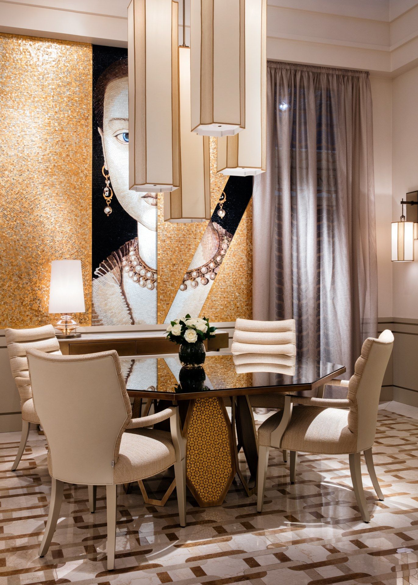 Восьмиугольный стол из зеркального стекла Sicis Борджиа ARCH-00123924 - Вид №1