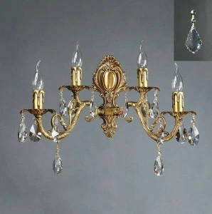 Бра настенное бронзовое Ambiente Alicante 8888/2+2 AB Leaf Crystal AMBIENTE ALICANTE 00-3888954 Бронза