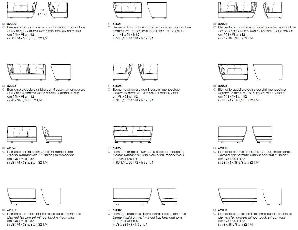 Giorgetti Изогнутый модульный диван из ткани sun-id-1447108 - Вид №4