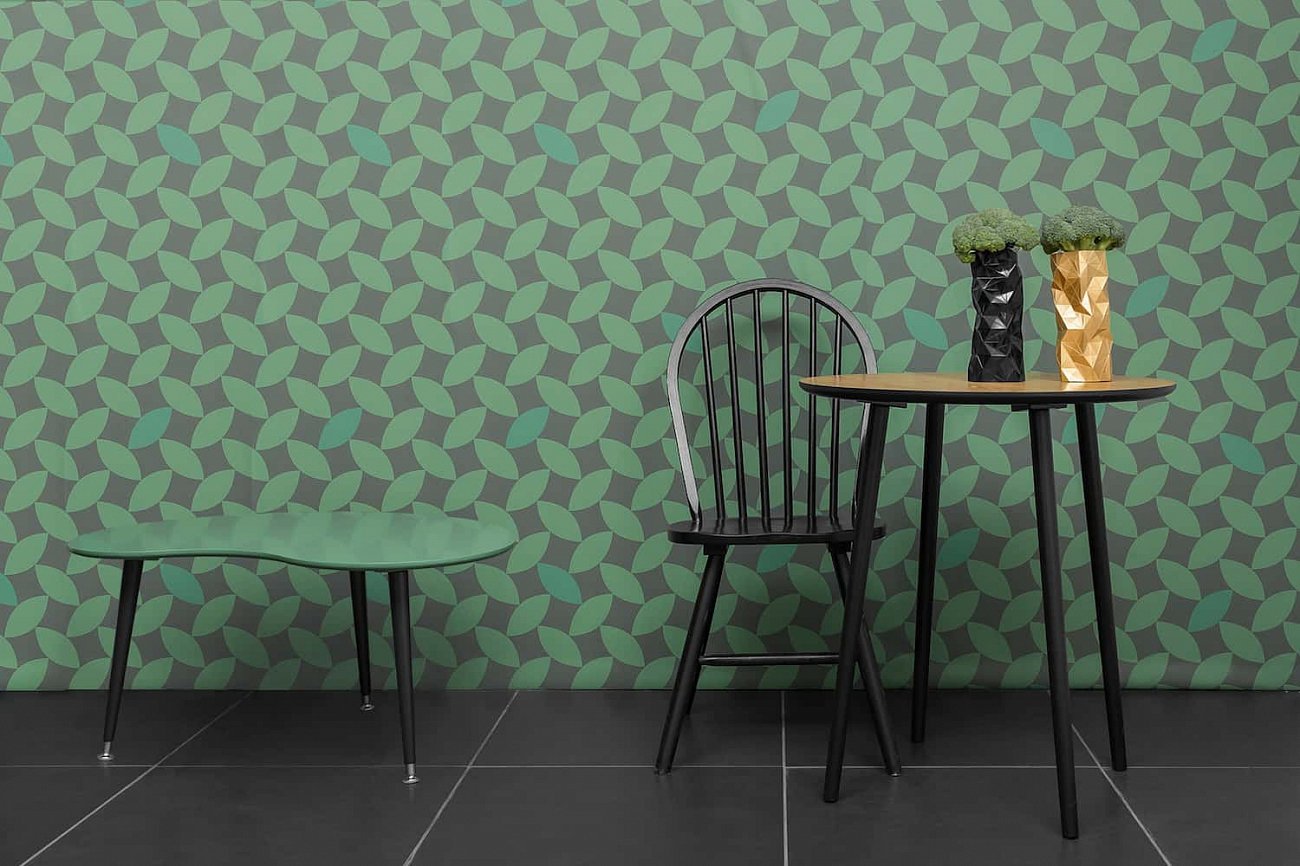 Стол обеденный круглый с деревянными ножками 90 см с бордовым кантом "Спутник" WOODI  00-3966003 Беленый дуб;бежевый  - Вид №5