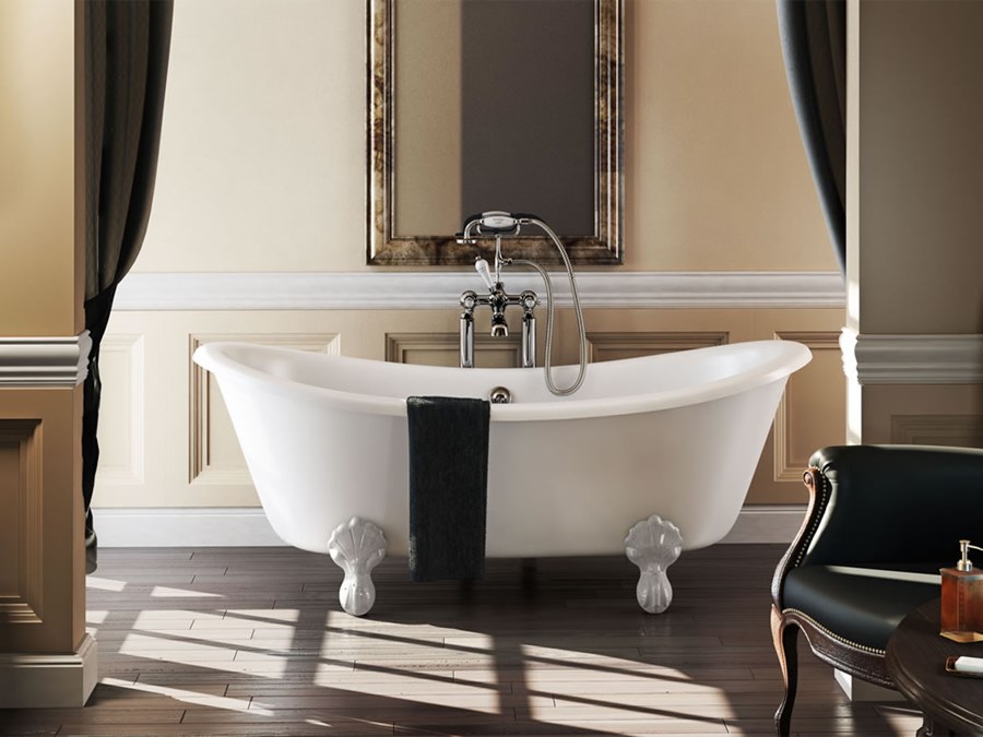 Burlington Двухсторонняя ванна Bateau с роскошными ножками с ножками Luxury Arc в черном цвете L2B T10F  - Вид №10