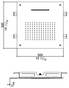 MGS Ультраплоская встраиваемая душевая лейка из нержавеющей стали Soffioni doccia sun-id-1347132 - Вид №2