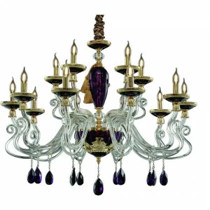 Подвесная люстра Divinare Simona 5125/12 LM-15 фиолетовая DIVINARE ДИЗАЙНЕРСКИЕ, SIMONA PURPLE 076574 Фиолетовый