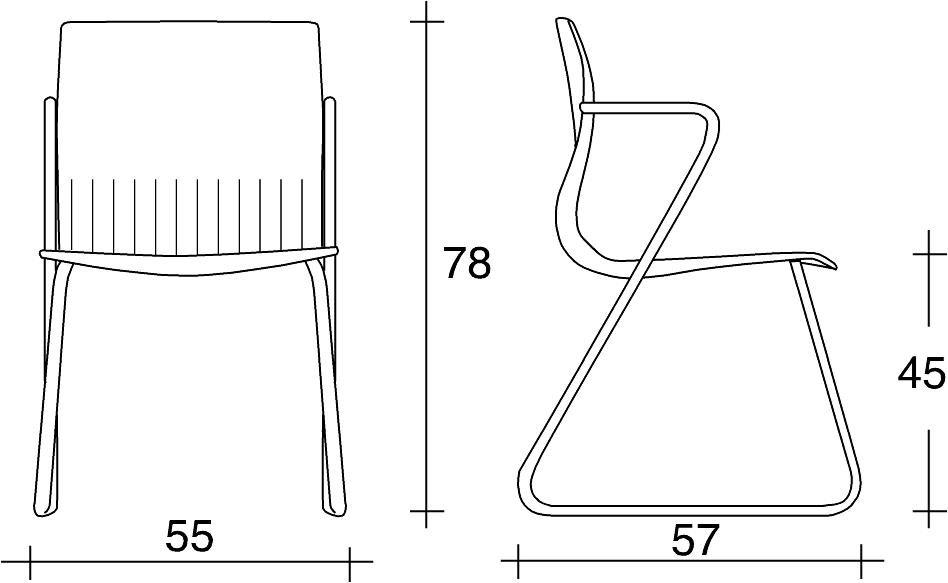 TALIN Штабелируемый пластиковый стул с подлокотниками Webby sun-id-1383223 - Вид №1