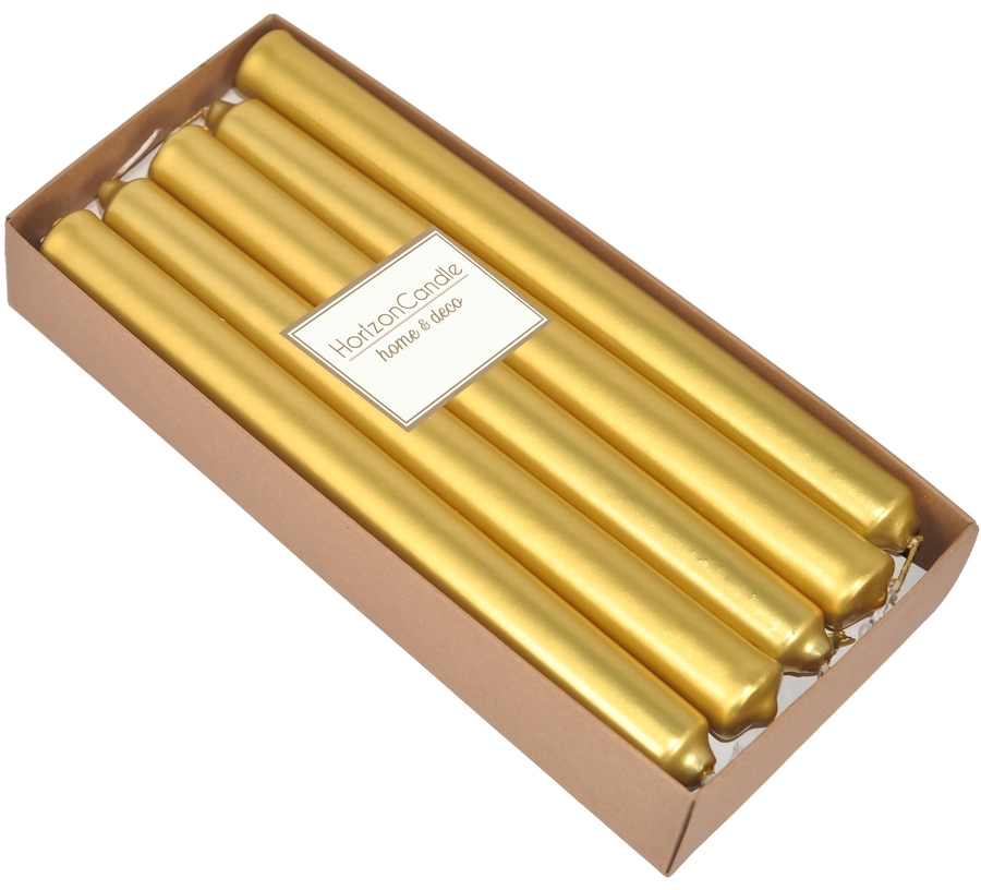91017946 Свеча Horizon Candles цилиндрическая высота 230 мм d 20 мм 10 шт/уп золотая STLM-0443343 MIR LIGHT