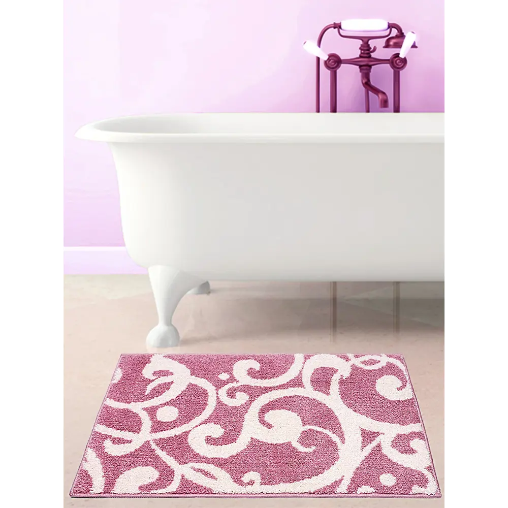 Коврик для ванной комнаты «Узоры» 50х80 см микрофибра цвет розовый MR PENGUIN STLM-2000177 - Вид №3