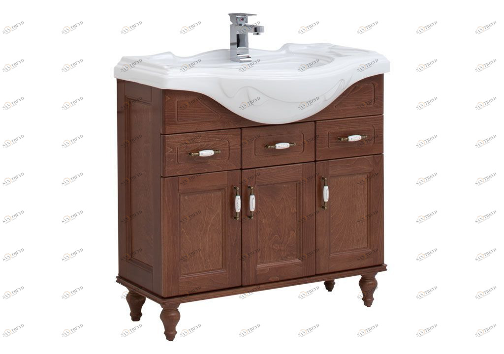 Тумба с раковиной Aquanet Амелия S 85 орех 0018606900183871