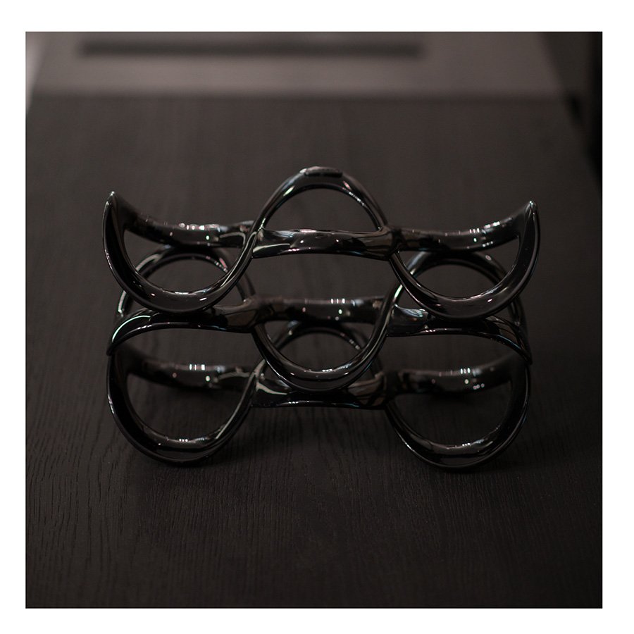 Подставка для бутылок стеклянная 32 см черная Cuvee GUZZINI  00-3872304 Черный  - Вид №4