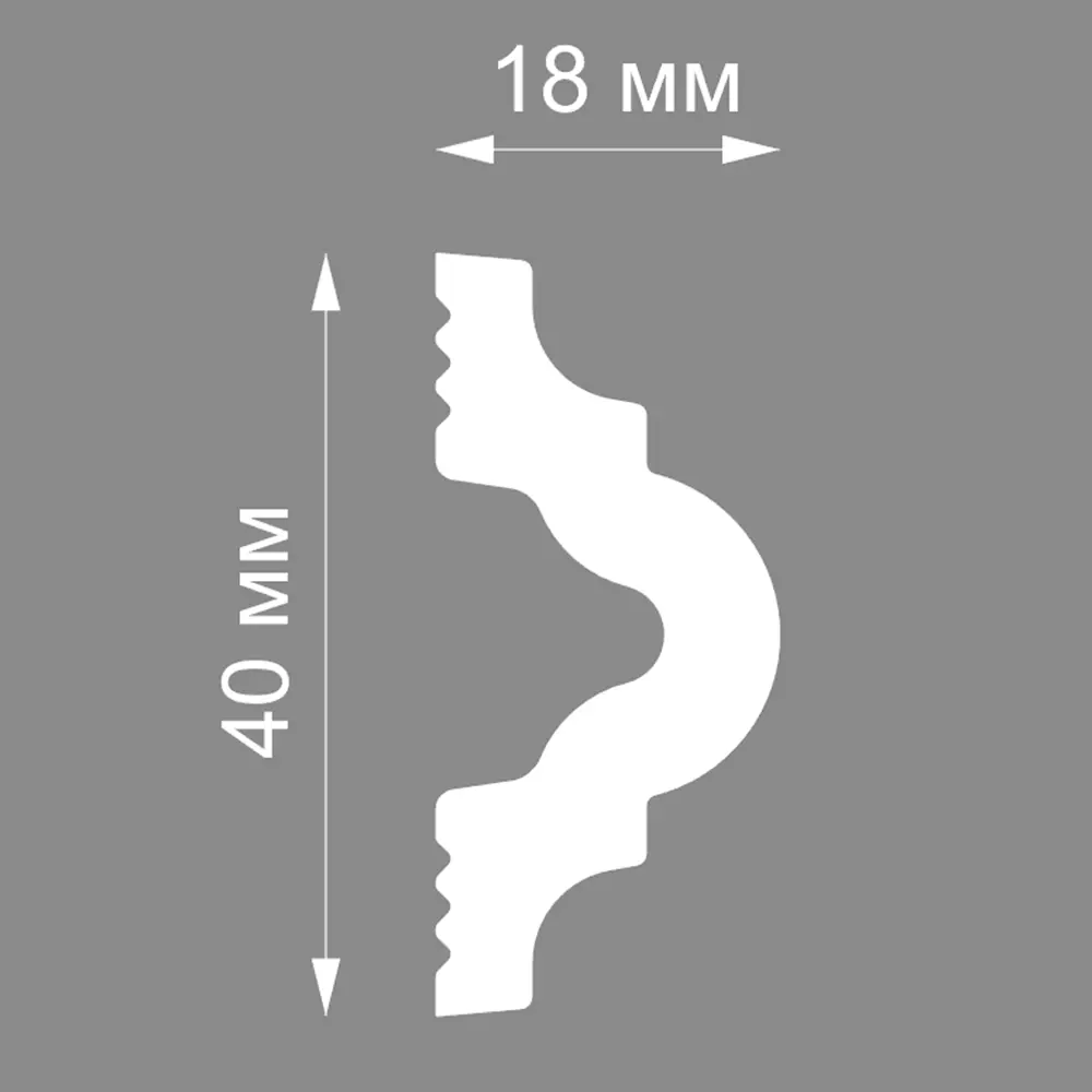 Молдинг полистирол ударопрочный Format 18002D белый 18x40x2000 мм STLM-2143391 - Вид №3