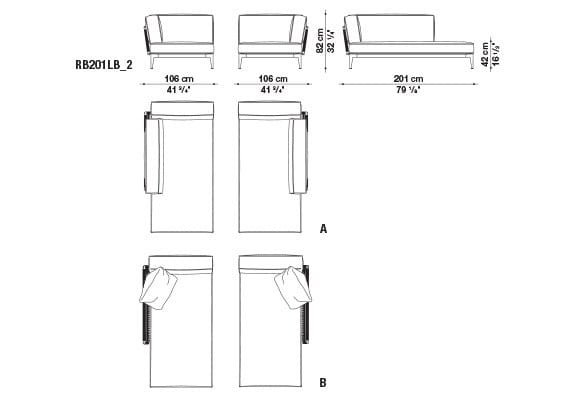 Ткань сад шезлонг B&B Italia Outdoor смородина ARCH-00129476 - Вид №12