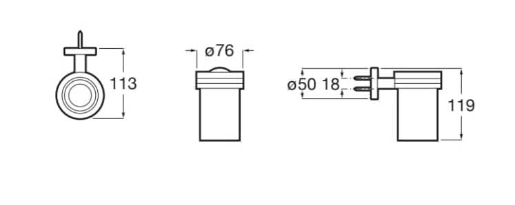 Стеклянный настенный держатель зубной щетки Roca Compas ARCH-00006061 - Вид №4