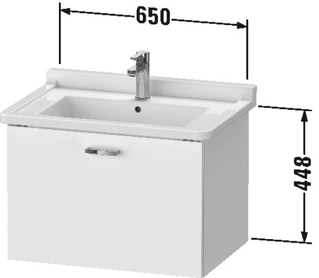 XB603505353 Тумбочка подвесная XBase #XB6035 650 x 468 мм Каштан темный, декор Duravit  - Вид №1