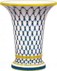 80412 Императорский фарфоровый завод Ваза "Кобальтовая сетка" "Ампирная" Фарфор твердый