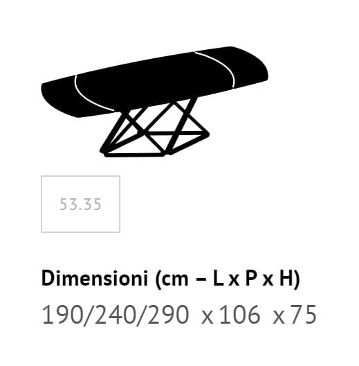 Обеденный стол из стали и дерева Bontempi Casa DELTA ARCH-00002489 - Вид №11
