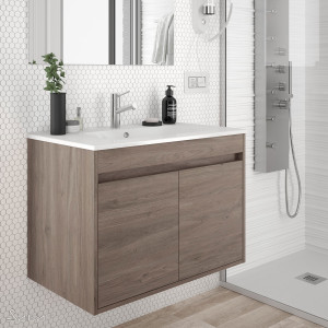 84968 SALGAR Мебель для умывальника NOJA 600 2 дв. ETERNITY OAK + Раковина Робл Вечность