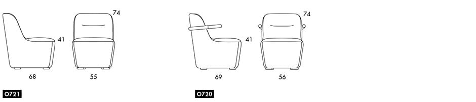 Тканевое кресло Bla Station JACKSON ARCH-00145837 - Вид №5