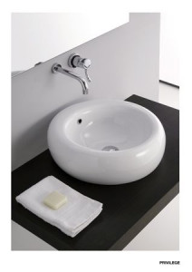 A103 Накладная раковина на столешницу  круглая Neroceramica BASINS