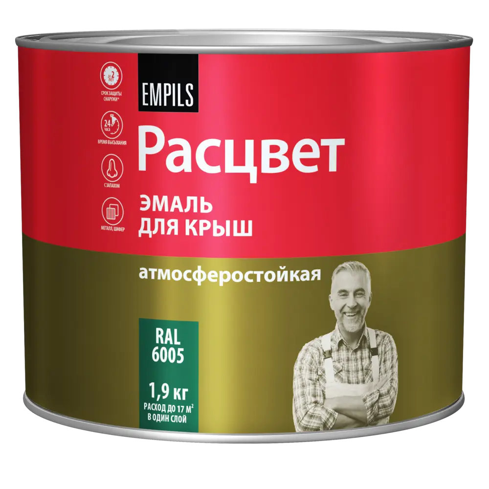Эмаль для крыши Расцвет 1.9кг RAL 6005 STLM-2209396 - Вид №1