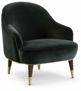 Roche Bobois Бархатное кресло с подлокотниками Eden-rock