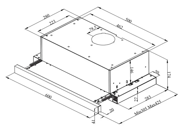 9106746 Вытяжка телескопическая Indesit INT 62HR WH белый/белый STDN-0122664 - Вид №4