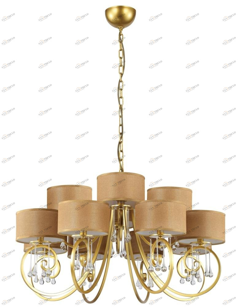 Подвесная люстра Crystal Lux Fontain SP8+4 коричневая CRYSTAL LUX ДИЗАЙНЕРСКИЕ, FONTAIN 109306 Коричневый 