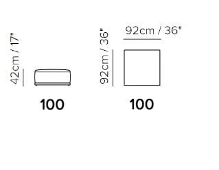 Кожаный квадратный пуф Natuzzi Italia Dorian ARCH-00144557 - Вид №2