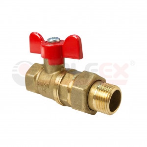 VF.227.LB1.034 Valfex Кран шаровой, с американкой, ручка-бабочка (внутр.-наруж.)  3/4"