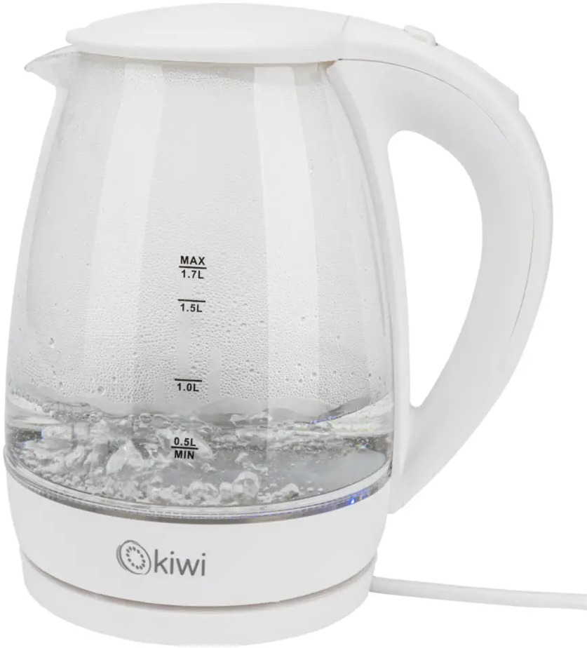 91748565 Электрический чайник 1.7 л Kiwi KK-3328W стекло цвет белый STLM-0885506